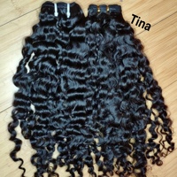Rambut Manusia Vietnam Mentah Berkualitas Tinggi 100% Double Weft, Single Donor Burmese Curly