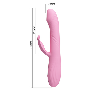 프리티 러브 여성용 풀 실리콘 웨어러블 진동기 9가지 진동 설정 4가지 태핑 모드 USB 충전식 일상생활 방수 LED - Product Image 5