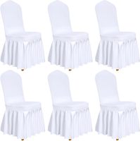 Housses de chaise extensibles avec jupe, lavables, universelles, pour salle à manger, hôtel, cérémonie, fête