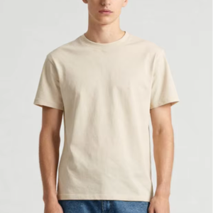 Camiseta de Hip Hop Oversize de Algodón y Poliéster de 210G, Corte Americano, Sólida, para Hombre, la Más Vendida - Product Image 1