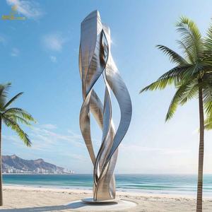 Art abstrait moderne personnalisé Sculpture <span class=keywords><strong>rond</strong></span>-<span class=keywords><strong>point</strong></span> en acier inoxydable de haute qualité - Product Image 2