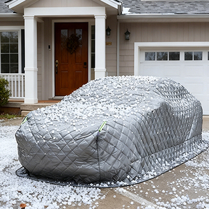 Housse de voiture protectrice contre la grêle, imperméable, épaisse, en coton, anti-neige, pour accessoires d'hiver - Product Image 4
