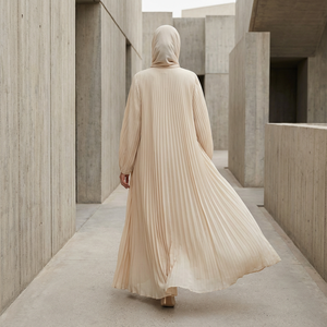 Robe musulmane personnalisée pour femmes, vente en gros de vêtements islamiques, robes Abaya modestes de couleur unie pour femmes, stock disponible, robe musulmane - Product Image 3