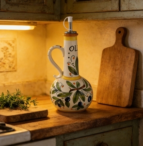 Distributeur d'huile d'olive <span class=keywords><strong>en</strong></span> céramique personnalisé, peint à la main, style italien, bouteille d'huile, récipient à huile de cuisine, essentiels de cuisine, cruche à <span class=keywords><strong>vinaigre</strong></span> - Product Image 6