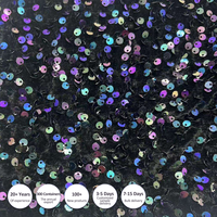 Tela de Bordado Elástica de Alta Densidad con Lentejuelas Azul Púrpura para Accesorios de Boda, Personalizable, Certificada por OEKO-TEX, Zhenlei