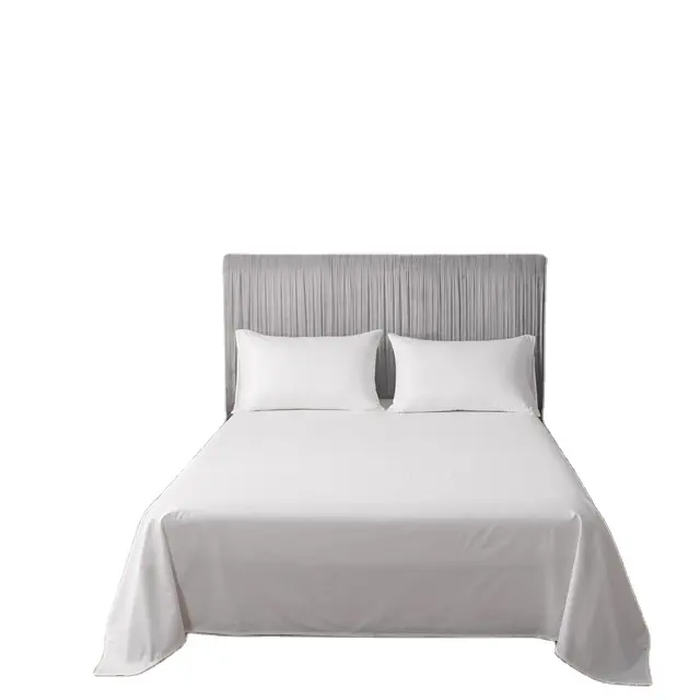 Nantong Stock Minimum Order 2 piece Twin/Queen/King White Cotton Hotel Bed Sheets