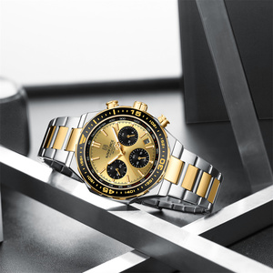 NAVIFORCE 8049 SGG Gold Dial <span class=keywords><strong>Custom</strong></span> Logo Reloj de cuarzo para hombres Cronógrafo Luminous <span class=keywords><strong>Hand</strong></span> Reloj de pulsera Pequeño reloj de tres agujas - Product Image 4