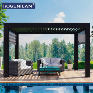 Pergola Bioclimatica Motorizzata in Alluminio Impermeabile Personalizzata per <span class=keywords><strong>Esterni</strong></span>, Gazebo da Giardino della Fabbrica Rogenilan - Product Image 1