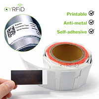 Étiquette RFID UHF 860-960 MHz U8 flexible anti-métal 65*35mm en PET imprimable longue portée pour la gestion d'entrepôt