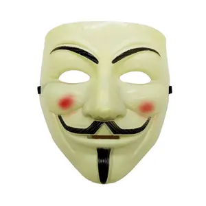 Hacker Mask ,Guy Fawkes Anonymous Cosplay Costume Party Masks V for Vendetta White Resin Mask