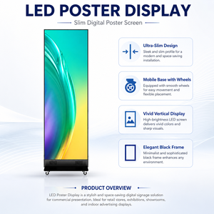 จอแสดงผล LED แบบตั้งพื้น P2.5 สำหรับโปสเตอร์  หน้าจอแสดงผลดิจิทัลแบบกำหนดเองสำหรับการโฆษณาเพื่อการส่งเสริมการขาย - Product Image 2
