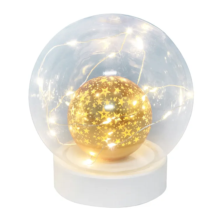 Creative Christmas Ball Plastic Cover Mini Led Light Night Lamp