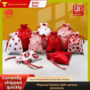 Sac à cordon en velours en forme de cœur Zongliu, nouveau sac pour la Saint-Valentin, mariage, bonbons, cadeaux et emballage de bijoux pour cadeaux romantiques - Product Image 2