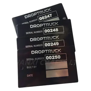 QR Code Serial ID Numbers Etched Ss Nameplate Product Label Engraved Metal Stainless Steel Logo Name Plates