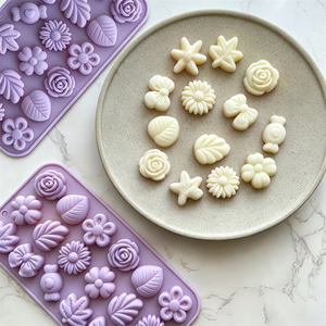 Moldes de Silicona de Grado Alimenticio para Dulces y <span class=keywords><strong>Chocolate</strong></span> con Forma de Flor - Producto Ecológico para el Hogar para Hacer Pudín, Jabón, Galletas y Postres - Product Image 4