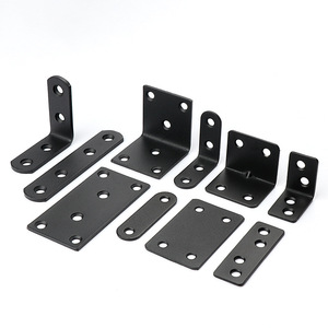 Black L-Shaped Stainless Steel Angle Bracket 90 Degree Furniture Joint Support For Table Chair Legs - Product Image 4