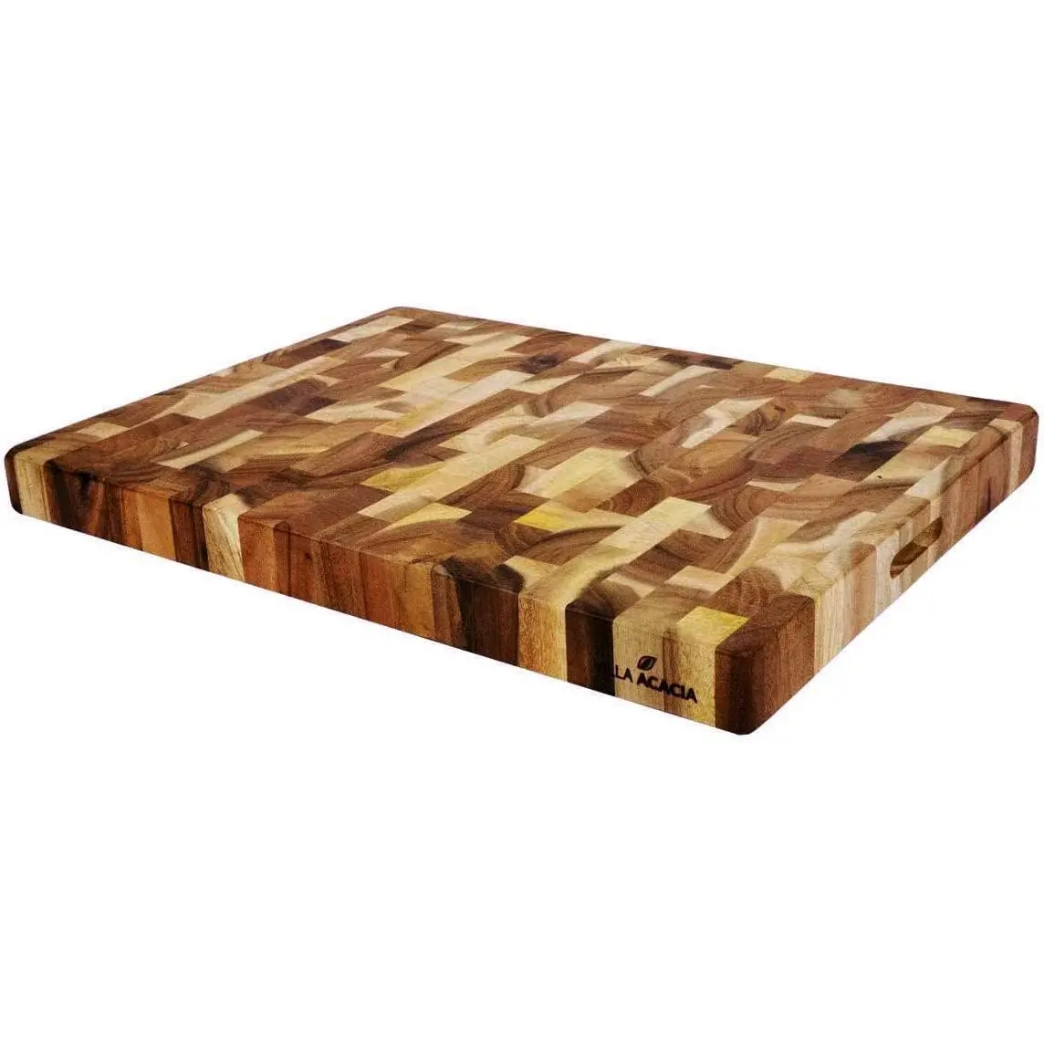 Bloque de carnicero de gran tamaño de Acacia, tabla de cortar de madera grande de 60,96x45,72x5,08 cm de espesor, tabla de cortar de madera de Acacia