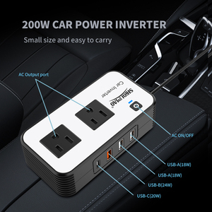 200W đa chức năng 12V đến 110V xách tay biến tần chúng tôi ổ cắm pd20w + QC3.0 USB sạc điện thoại chuyển đổi 200W RV biến tần sạc - Product Image 3