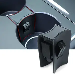 Personalizzato nero stabilizzare Tpe Cupholder accessori per auto portabicchieri per auto Tesla Model Y Model 3 Center Car Console Cup Holder