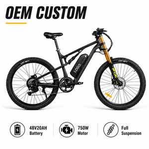 Bicicleta de Montaña de Aleación de Aluminio con Logotipo Personalizado, E-MTB de 27.5 Pulgadas, 750W, 48V, 20Ah, 80km de Autonomía, Venta al Por Mayor FOB - Product Image 1