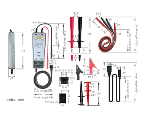 Sonde différentielle Pintech DP-210 100 MHz, 1300 Vp-p, rapport d'atténuation X50 X500 - Product Image 1