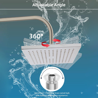 Pommeau de douche à effet pluie rond et carré chromé de haute qualité de 25cm avec accessoire de robinet de douche à main boule en laiton