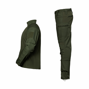 Chemise et <span class=keywords><strong>pantalon</strong></span> de combat A7, uniforme durable, combinaison d'entraînement élastique camouflage vert olive - Product Image 3