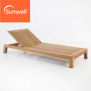 Conjuntos de Muebles de Balcón para Exteriores, Tumbonas de Madera de Teca Impermeables, Sillas de Descanso <span class=keywords><strong>con</strong></span> Cojines Impermeables de la Mejor Calidad - Product Image 1