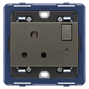Vimar 2P+T 5A <b>Socket</b> <b>With</b> Metal Switch For Electrical Outlet Use - Product Image 1