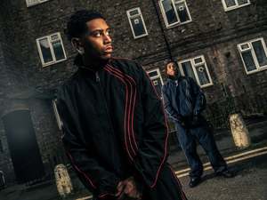 Giacca a Vento in Nylon con Bordi Riflettenti e Linee Evidenziate, Pantaloni da Jogging, Tuta da Corsa con Strisce per <span class=keywords><strong>Uomo</strong></span> - Product Image 2