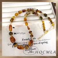 Nouveau Collier Œil de Tigre Ambré de Marques de Créateurs 2026 – Chaîne de Pull Élégante, Légère et Luxueuse, Tendance et Chic, Haut de Gamme pour Femme