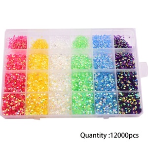 Oleeya 12000pcs <b>Box</b> Package Resin Rhinestone <b>Mix</b> 24 Colors Crystal Jelly and Silver Bottom Rhinestones for Nail Phone Art Design - Product Image 5