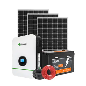 PowMr 1套6000瓦全离网太阳能电池板系统太阳能逆变器LiFePO4电池6KW离网太阳能系统