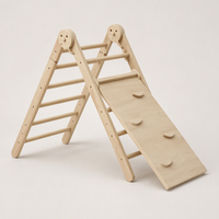 Montessori Modern Houten Rechthoekige Klimrek voor Kinderen - Opvouwbaar, Afneembaar, Multifunctionele Glijbaanset, Binnen Speeltuin