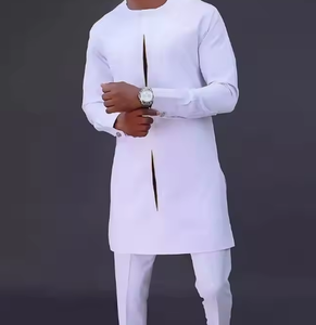 Vente en gros usine – Ensemble 2 pièces pour <span class=keywords><strong>homme</strong></span>, style <span class=keywords><strong>Dubaï</strong></span>/Qatar, vêtements islamiques africains, Abaya/Sudan, Thobe/Jubba, <span class=keywords><strong>tenue</strong></span> masculine - Product Image 2
