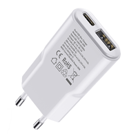 Cargador de Pared Plano USB C, Enchufe Europeo, 30W, Ultra Delgado, Cargadores y Adaptadores de Viaje Rápidos, Cargador PD QC GaN para Teléfono Inteligente