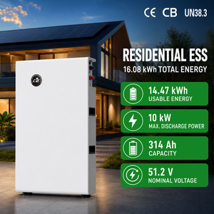 Système de stockage d'énergie domestique 51,2 V 16 kWh LiFePO4 314 Ah, batterie compatible avec <span class=keywords><strong>Pylontech</strong></span> Growatt Victron SMA Must <span class=keywords><strong>Goodwe</strong></span> Pro - Product Image 1