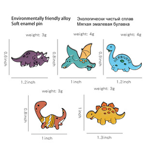 Broche de dinosaure Pterosaur Triceratops Tyrannosaurus Rex Girafe Stegosaurus Brontosaurus Broche Badge Dinosaure Épinglettes - Product Image 6