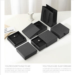 Fabriek Directe Verkoop Zwarte Envelop Pakket Sieraden Verpakking Custom Logo Case Voor Ring Armband Oorbellen Geschenkdoos Set - Product Image 5
