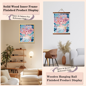Kit de Peinture Diamant DIY Fille aux Fleurs, Broderie de Strass Ronds en Cristal, Bouquet Encadré, Art Mural Classique Rectangulaire - Product Image 5