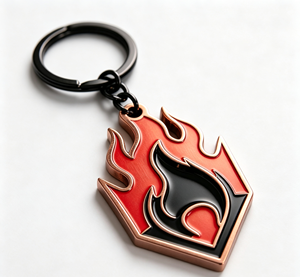 <b>Anime</b> Flame Metal Key Chain Alloy Pendant Enamel Keyring 3D Fire Shape Gift Souvenir - Product Image 4