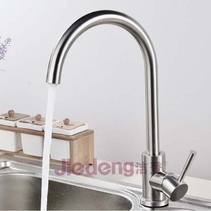 حنفية حوض مطبخ بذراع واحد من الفولاذ المقاوم للصدأ بسعر جيد بتصميم مصقول جديد مع صنابير مياه باردة وساخنة - Product Image 1