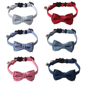 Suministros para mascotas, Collar de tela vaquera desmontable, Collar vaquero de alta calidad, Collar con lazo y anillo - Product Image 1