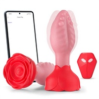 Plug anal rose avec application/télécommande, rotation à 360°, 9 modes de vibration, masturbation masculine/féminine, jouet sexuel pour adultes, modèle LX-0180