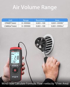 Anémomètre numérique WT8907 CFM/CMM, station météo, mesure de la vitesse et de la direction du vent, température/aménagement atmosphérique ambiant, données de température/humidité, plastique, WT8907 numérique A - Product Image 3
