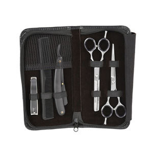 Kit de ciseaux de coiffeur couleur personnalisée ciseaux de Salon de coupe de cheveux ciseaux de coiffeur ensemble de coiffure 5 pièces - Product Image 4