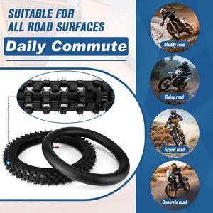 Ensemble <span class=keywords><strong>pneu</strong></span> avant et chambre à air 60/100-14 2.50-14, <span class=keywords><strong>pneu</strong></span> et chambre à air pour moto tout-terrain 60/100-14 pour CRF110 KLX110 KX65 XR70 SSR125 110cc - Product Image 4