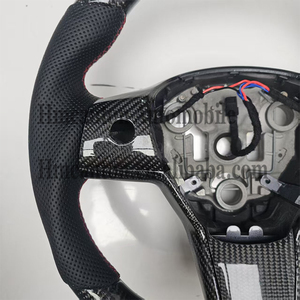 Wholesale New Trends Perforated Leather Carbon Fiber for Tesla Model 3 Mode Y <b>Car</b> <b>Steering</b> <b>Wheel</b> - Product Image 3
