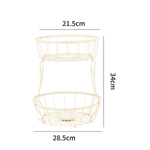 Étagère de rangement pour fruits et légumes, style classique, en fer laqué, à un seul niveau, démontable, en bois, pour cuisine et salon, modèle transfrontalier - Product Image 2