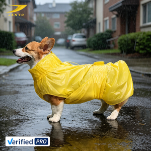 Imperméable pour chien de haute qualité, réglable et imperméable, jaune vif, avec col haut pour <span class=keywords><strong>les</strong></span> <span class=keywords><strong>promenades</strong></span> en extérieur - Product Image 1